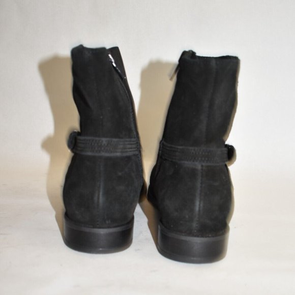 $550 LA CANDIENNE LEXA WATERPROOF SUEDE BUCKLED BOOT BLACK 8.5 (TC29)